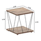 Walnut Finish Wooden End Table with Modern Metal Frame – Stylish, Sturdy & Space-Saving Side Table for Living Room, Bedroom, Décor, Books, Plants & Home Display. (Wire END Table)