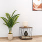 Walnut Finish Wooden End Table with Modern Metal Frame – Stylish, Sturdy & Space-Saving Side Table for Living Room, Bedroom, Décor, Books, Plants & Home Display. (Wire END Table)