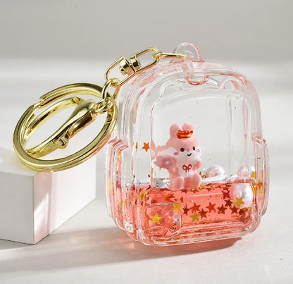 Glitter Bag Keychain With Metal Hook