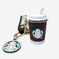 Starbucks Cup Keychain with Metal Hook