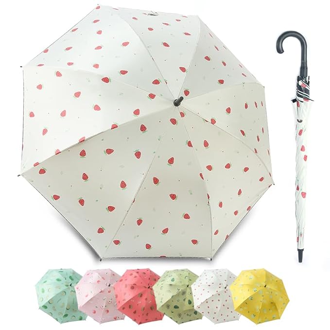 STAR WORK Summer Folding Travel Umbrella, Windproof Umbrella-Sun & Rain Umbrellas, Waterproof & Anti UV Umbrella for Women men, Automatic Umbrella,Fun Gift, UV Blocker