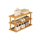 Star Work Wooden Shoe Rack Tall & Stackable | Space-Saving Organizer (Triple)