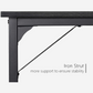 Metal Frame Workstation Modern Simple Style PC Desk with Storage Bag and Hook (Black)