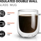 Glass Coffee Mug – 250 ML Double-Walled Insulated Cup | Heat-Resistant Glass for Coffee, Tea, Latte, Cappuccino, Espresso | Dishwasher Safe.