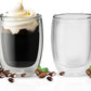 330 ml Double Walled High-Heat Glass Coffee Mugs, Clear Insulated Coffee Mug for Latte Cappuccino Coffee Pack of (1)