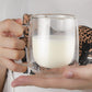 Glass Coffee Mug – 250 ML Double-Walled Insulated Cup | Heat-Resistant Glass for Coffee, Tea, Latte, Cappuccino, Espresso | Dishwasher Safe.