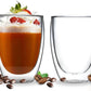 330 ml Double Walled High-Heat Glass Coffee Mugs, Clear Insulated Coffee Mug for Latte Cappuccino Coffee Pack of (1)