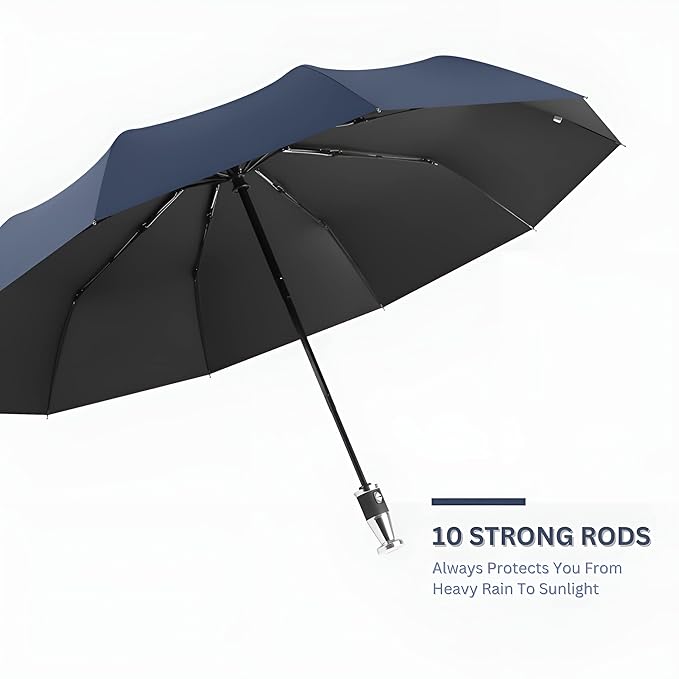 STAR WORK Automatic Open Golf Umbrella, Extra Large Oversize Windproof Waterproof Stick Umbrellas for Rain Umbrella for Men and Women and Family