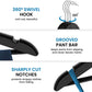 STAR WORK Wooden Garment Hangers – Natural finish, non-slip bar, notches & 360° swivel hook.(Black)