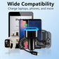71W Super Fast Car Charger with Built-in 1.8m Coiled Type C Cable, Triple Port (PD 36W + QC 18W + PD 33W Cable) Adapter for iPhone 16/15/14, Android Smartphones, leptop,12V-24V