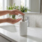 Luxury Ceramic Bath Accessories Set of 4 Pieces – Soap Dispenser, Soap Dish & Tumbler | Embossed Floral Design | Modern Bath Organizer Set | Durable & Easy to Clean Bath Set