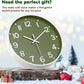 Silent Non Ticking Quality Quartz Battery Operated Easy to Read Decorative Modern Design Glass, Plastic Wall Clock (Lime Green)