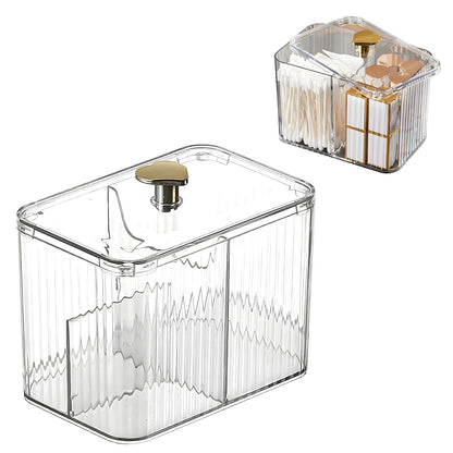 HoopVool Makeup Organizer Box Cotton Swab & Pad Holder | Green Heart Design