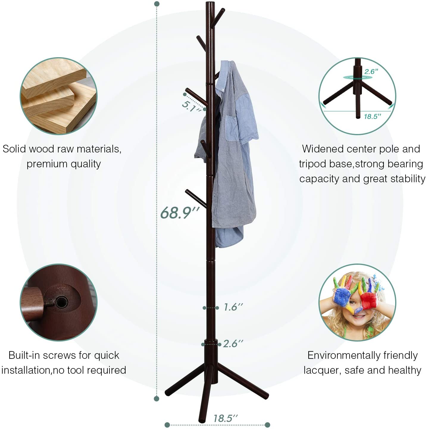 Heavy Duty Clothes Rail On Wheels Garment Hanging Display Stand Coat & Hat  Racks | eBay