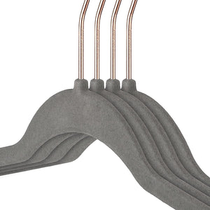 STAR WORK Velvet Hangers – Non-slip, ultra-thin, space-saving with 360° swivel hook. (GREY)