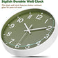 Silent Non Ticking Quality Quartz Battery Operated Easy to Read Decorative Modern Design Glass, Plastic Wall Clock (Lime Green)