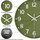 Silent Non Ticking Quality Quartz Battery Operated Easy to Read Decorative Modern Design Glass, Plastic Wall Clock (Lime Green)