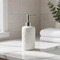 Luxury Ceramic Bath Accessories Set of 4 Pieces – Soap Dispenser, Soap Dish & Tumbler | Embossed Floral Design | Modern Bath Organizer Set | Durable & Easy to Clean Bath Set