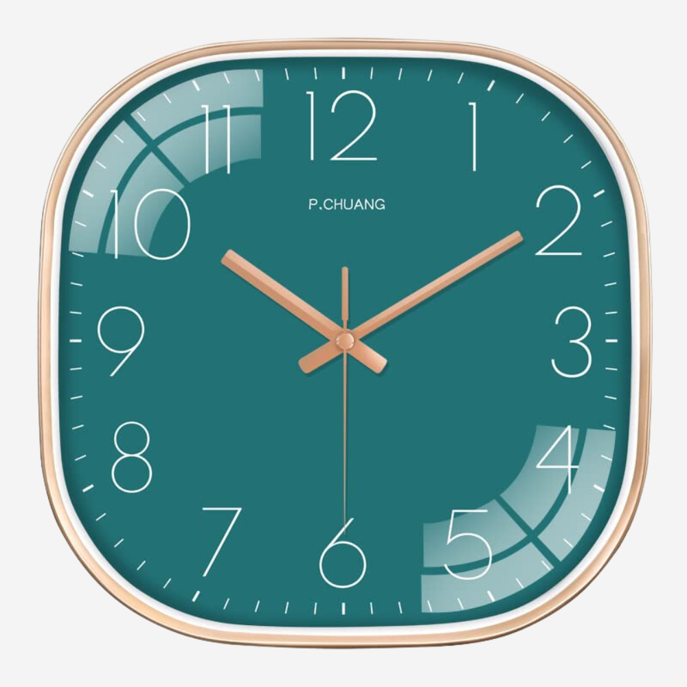 Square Water Clock Silence non-ticking Plastic Aqua Square Wall Clock | Blue – Star Work