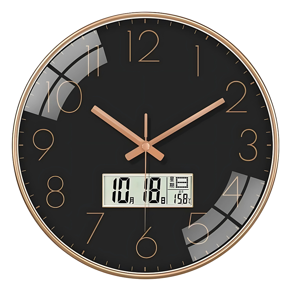 Digital Analog Wall Clock (Black Digital)