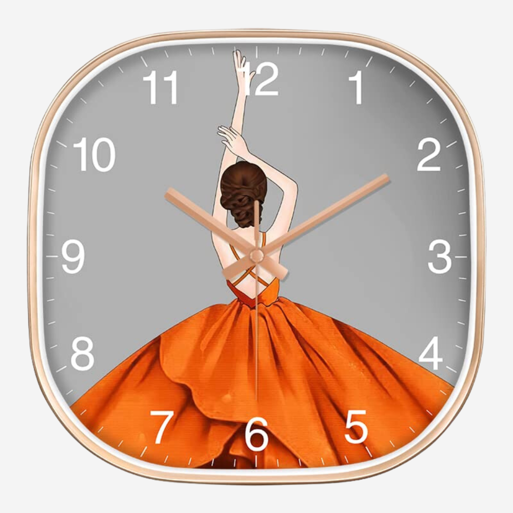 Silence non-ticking Plastic Frame Doll Square Wall Clock