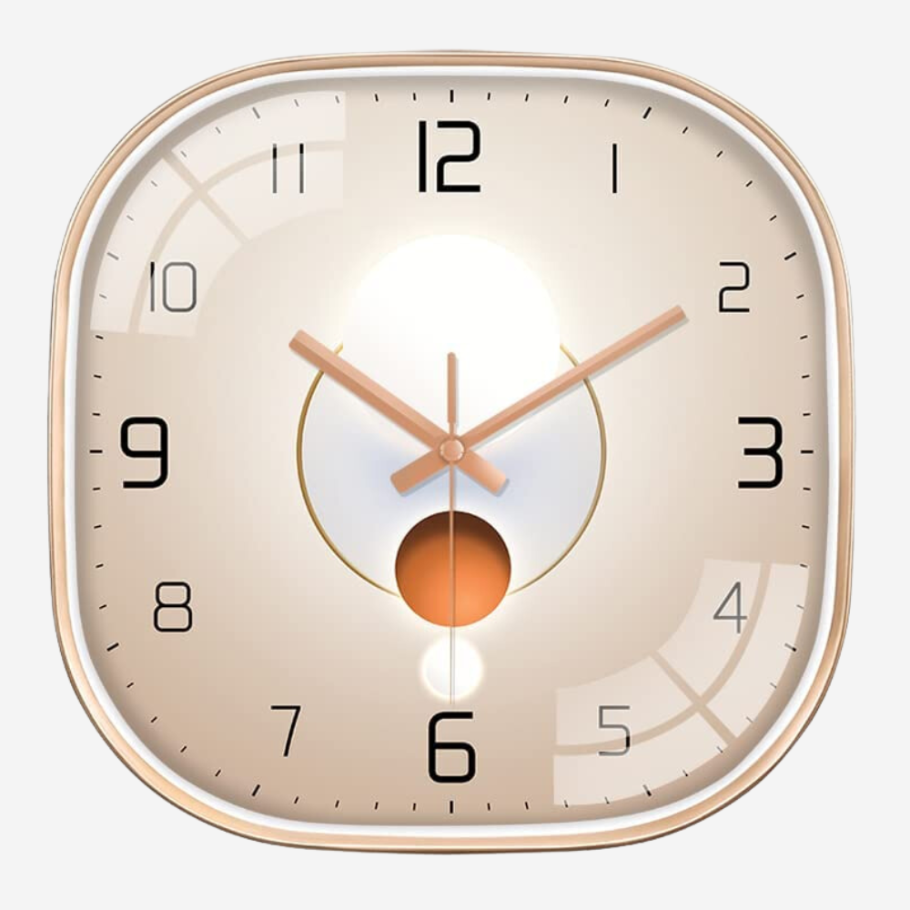 Silence Wall Clock Non-Ticking Quiet Decorative - Earth Square Clock