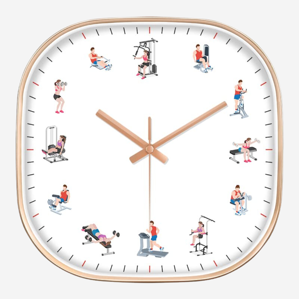Silence non-ticking Plastic Frame Gym Square Wall Clock