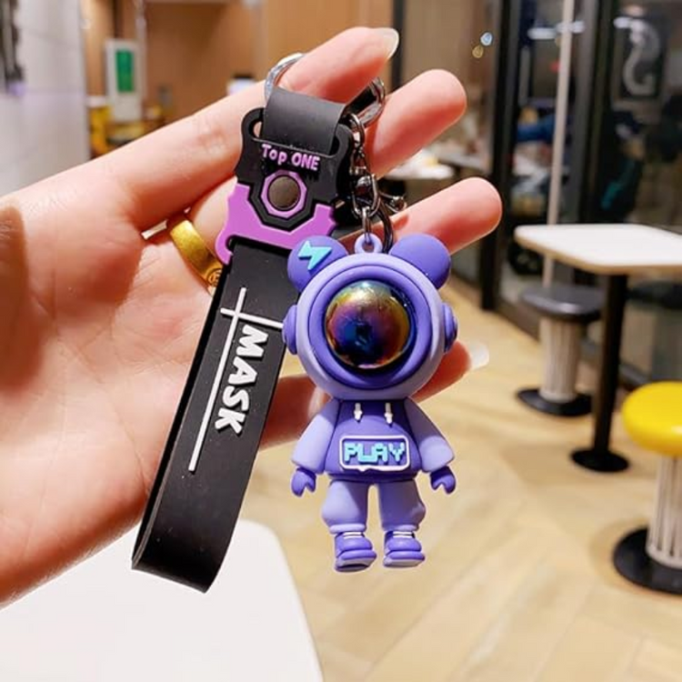 Astronaut Space (Purple) Keychain with Metal Hook