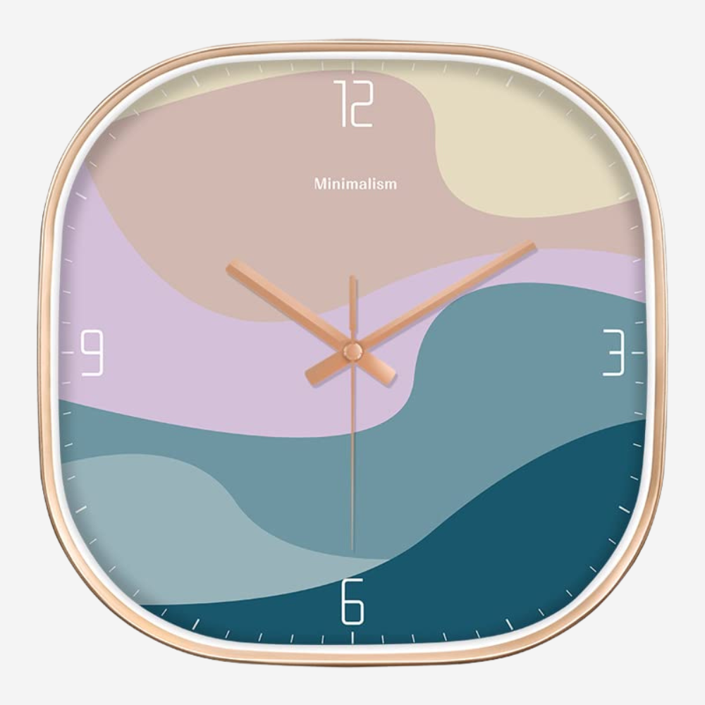 Silence non-ticking Plastic Cotton Candy Square Wall Clock – Star Work