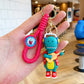 Dancing Dino Keychain With Metal Hook