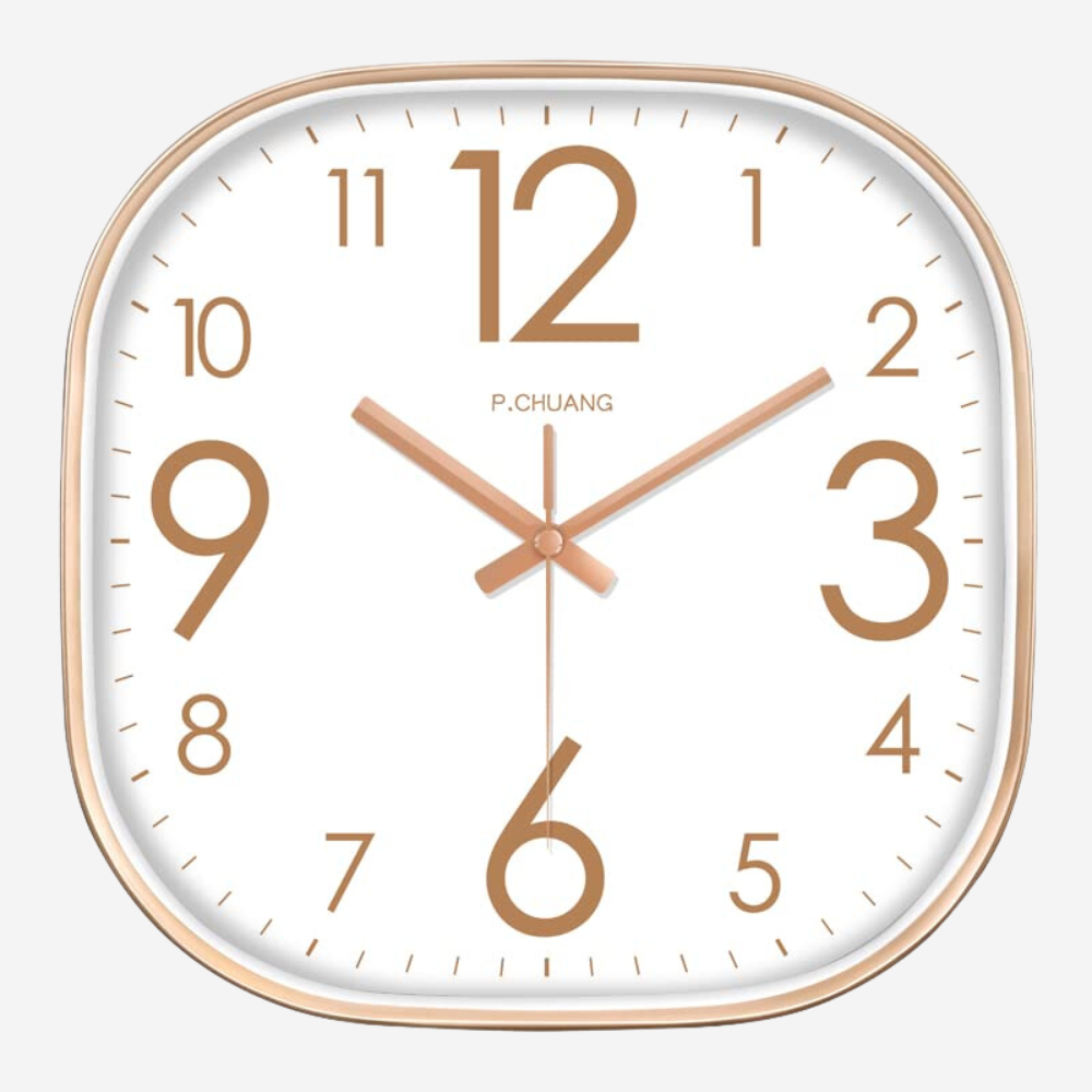 Silence non-ticking Plastic Frame Indian Square Wall Clock