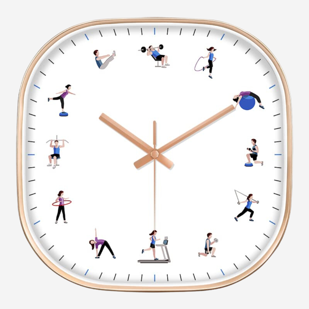 Silence non-ticking Plastic Frame Sport Square Wall Clock