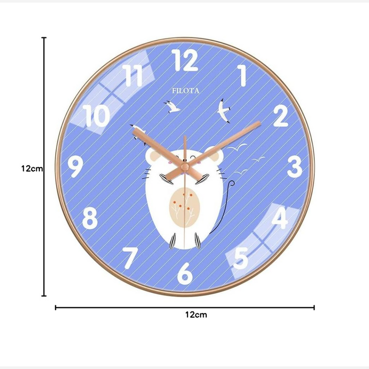 Silence Wall Clock Non-Ticking Quiet Decorative - Blue White Egg Clock