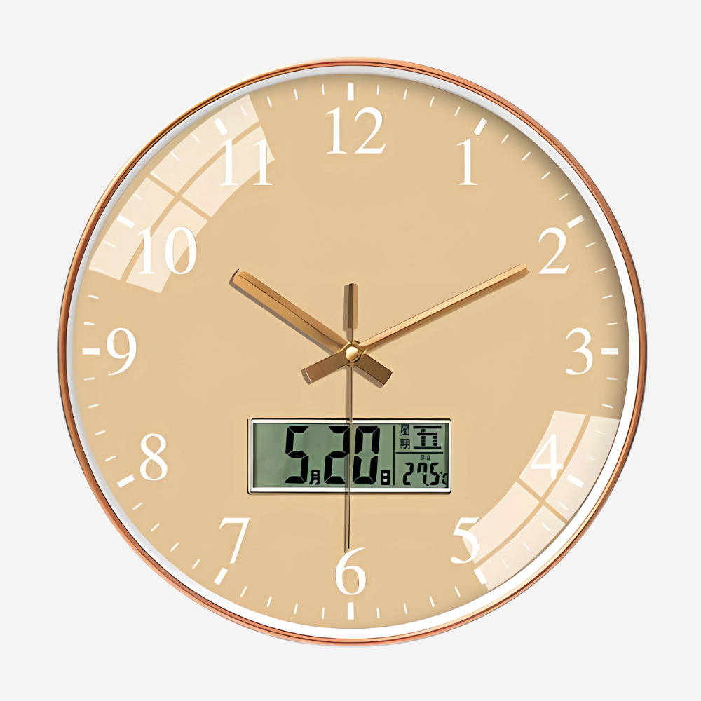 Digital Analog Wall Clock (Yellow Digital)