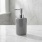 Luxury Ceramic Bath Accessories Set of 4 Pieces – Soap Dispenser, Soap Dish, Toothbrush Holder | Glossy Rich Design | Elegant Countertop Organizer for Home (Stone)