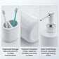 Luxury Ceramic Bath Accessories Set of 4 Pieces – Soap Dispenser, Soap Dish, Toothbrush Holder | Glossy Rich Design | Elegant Countertop Organizer for Home (Vanilla)
