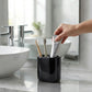 Luxury Ceramic Bath Accessories Set of 4 Pieces – Soap Dispenser, Soap Dish, Toothbrush Holder | Glossy Rich Design | Elegant Countertop Organizer for Home (Deep Black)