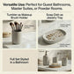 Luxury Ceramic Bath Accessories Set of 4 Pieces – Soap Dispenser, Soap Dish, Toothbrush Holder | Glossy Rich Design | Elegant Countertop Organizer for Home (Vanilla)