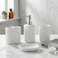 Luxury Ceramic Bath Accessories Set of 4 Pieces – Soap Dispenser, Soap Dish, Toothbrush Holder | Glossy Rich Design | Elegant Countertop Organizer for Home (Vanilla)