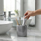 Luxury Ceramic Bath Accessories Set of 4 Pieces – Soap Dispenser, Soap Dish, Toothbrush Holder | Glossy Rich Design | Elegant Countertop Organizer for Home (Stone)