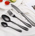 Matte Black Home & Hotel Cutlery for Kitchens | Spoon Set Of 12 - Star Work 