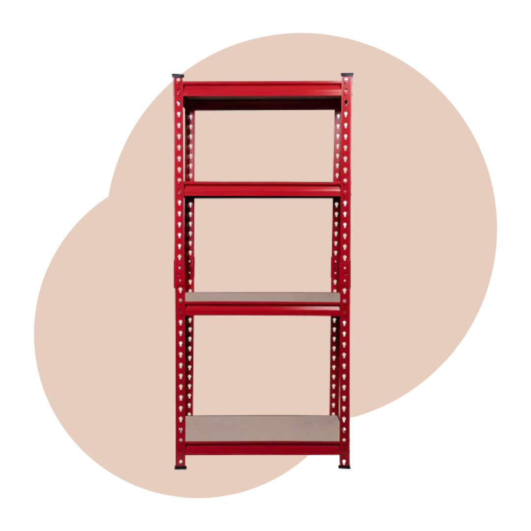Industrial Adjustable Storage Shelves | Red Color Shelf for Warehouse
