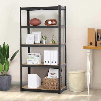 5-Tier Heavy Duty Black Storage Shelves For Home And Garage - Star Work 