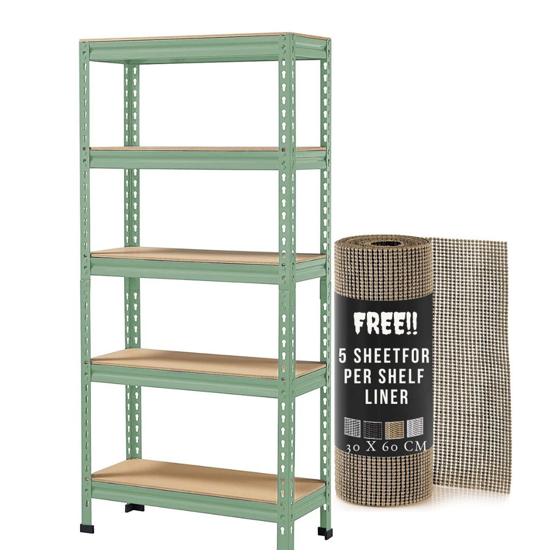 Racking Adjustable Shelves 5-Tier Storage Rack for Home - Olive Green - Star Work 