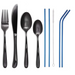 Travel Camping Cutlery Set Including Knife Fork Spoon Cleaning Brush - Star Work 