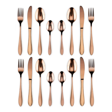 Hotel Dinnerware Mirror Cutlery European-Style Tableware Rose Gold Set of 16 - Star Work 