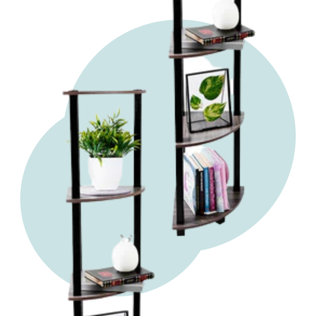 Metallic 5 Corner Rack for Decoration Home & Office | Corner Shelf