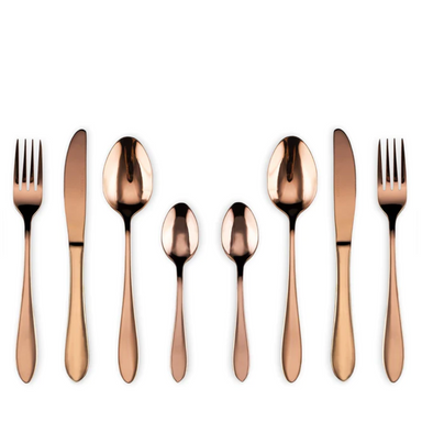 Hotel Dinnerware Mirror Cutlery European-Style Tableware Rose Gold Set of 08 - Star Work 