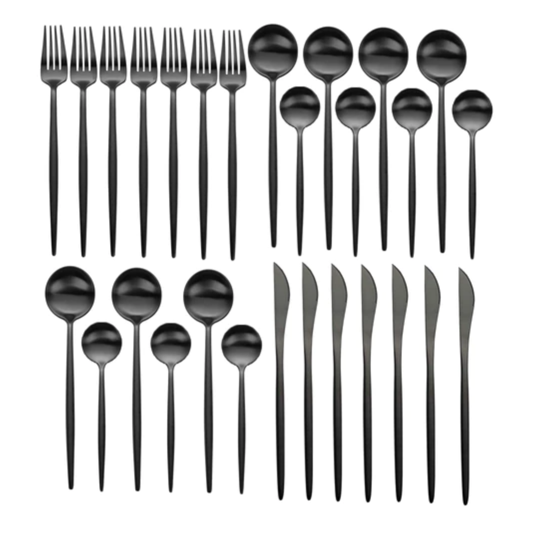 Home & Hotel Flatware & Cutlery Set for Kitchens | Spoon Set of  30 - Star Work 