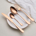 Hotel Dinnerware Mirror Cutlery European-Style Tableware Rose Gold Set Of 04 - Star Work 
